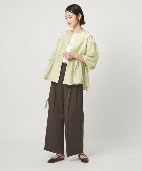 green label relaxing / グリーンレーベル リラクシング ノーカラージャケット | ［size SHORTあり］fleurie(フルリー) シアー ノーカラー ジャケット 接触冷感 | 詳細19