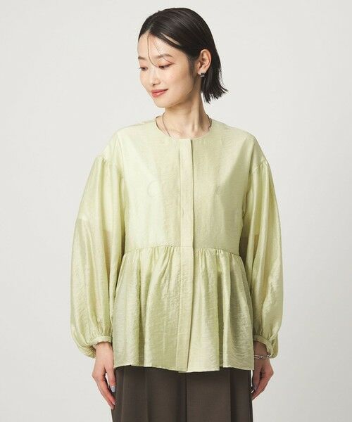 green label relaxing / グリーンレーベル リラクシング ノーカラージャケット | ［size SHORTあり］fleurie(フルリー) シアー ノーカラー ジャケット 接触冷感 | 詳細22