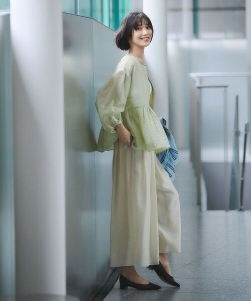 green label relaxing / グリーンレーベル リラクシング ノーカラージャケット | ［size SHORTあり］fleurie(フルリー) シアー ノーカラー ジャケット 接触冷感 | 詳細13