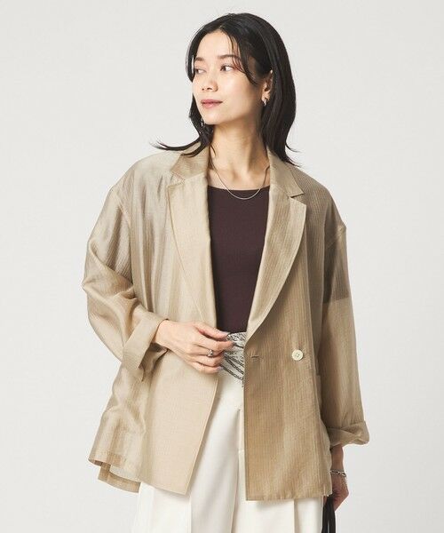 green label relaxing / グリーンレーベル リラクシング テーラードジャケット | ［size SHORTあり］VeryLight  ベリーライト シアー ストライプ ジャケット | 詳細1