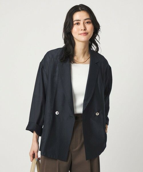 green label relaxing / グリーンレーベル リラクシング テーラードジャケット | ［size SHORTあり］VeryLight  ベリーライト シアー ストライプ ジャケット（NAVY）