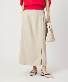 green label relaxing / グリーンレーベル リラクシング ロング・マキシ丈スカート | ［size SHORTあり］リネンライク スリット タイト スカート