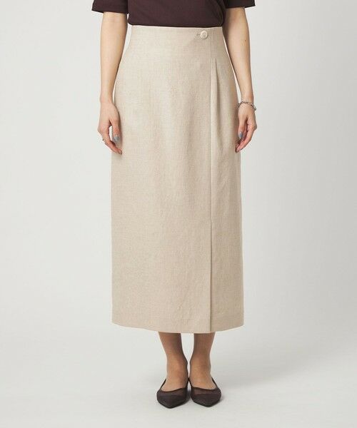 green label relaxing / グリーンレーベル リラクシング ロング・マキシ丈スカート | ［size SHORTあり］リネンライク スリット タイト スカート | 詳細7