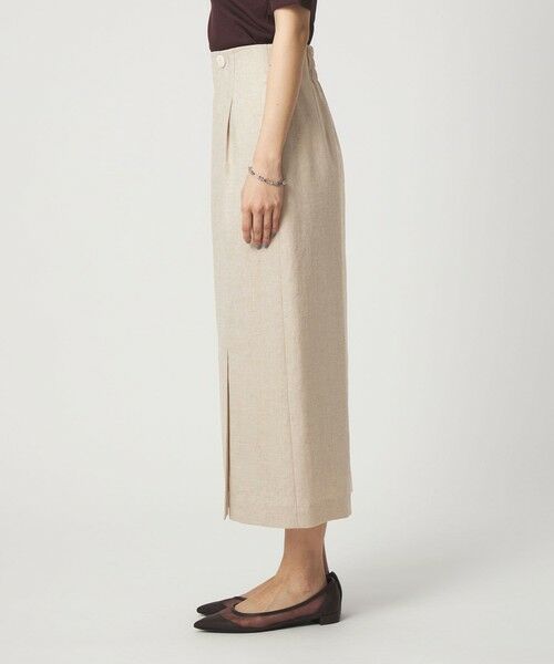 green label relaxing / グリーンレーベル リラクシング ロング・マキシ丈スカート | ［size SHORTあり］リネンライク スリット タイト スカート | 詳細8