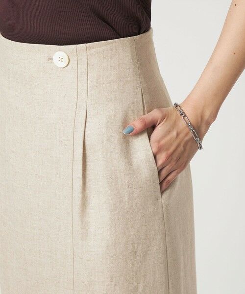 green label relaxing / グリーンレーベル リラクシング ロング・マキシ丈スカート | ［size SHORTあり］リネンライク スリット タイト スカート | 詳細12