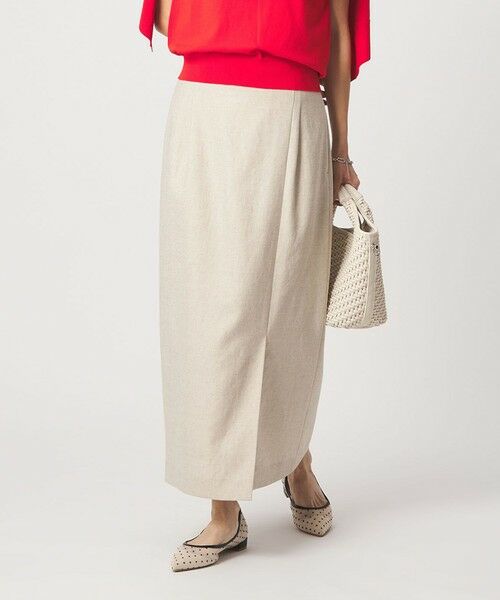 green label relaxing / グリーンレーベル リラクシング ロング・マキシ丈スカート | ［size SHORTあり］リネンライク スリット タイト スカート | 詳細1