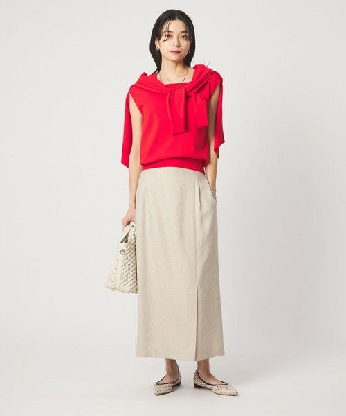 green label relaxing / グリーンレーベル リラクシング ロング・マキシ丈スカート | ［size SHORTあり］リネンライク スリット タイト スカート | 詳細2