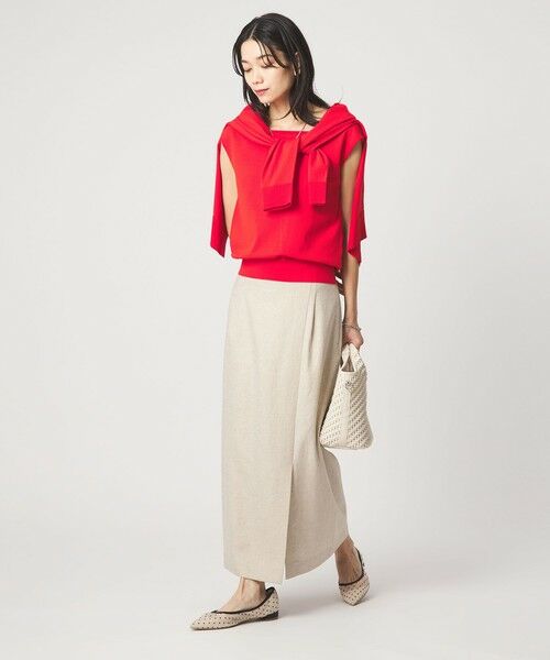 green label relaxing / グリーンレーベル リラクシング ロング・マキシ丈スカート | ［size SHORTあり］リネンライク スリット タイト スカート | 詳細3