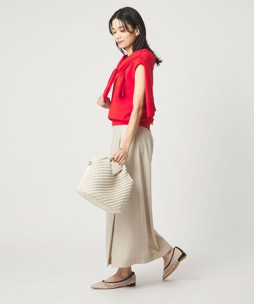 green label relaxing / グリーンレーベル リラクシング ロング・マキシ丈スカート | ［size SHORTあり］リネンライク スリット タイト スカート | 詳細4