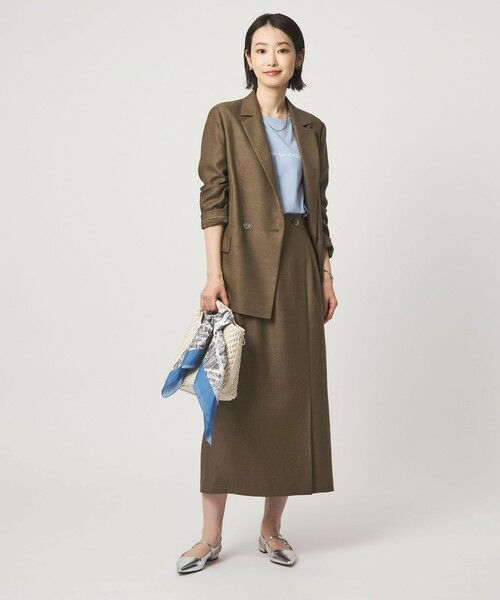 green label relaxing / グリーンレーベル リラクシング ロング・マキシ丈スカート | ［size SHORTあり］リネンライク スリット タイト スカート | 詳細16