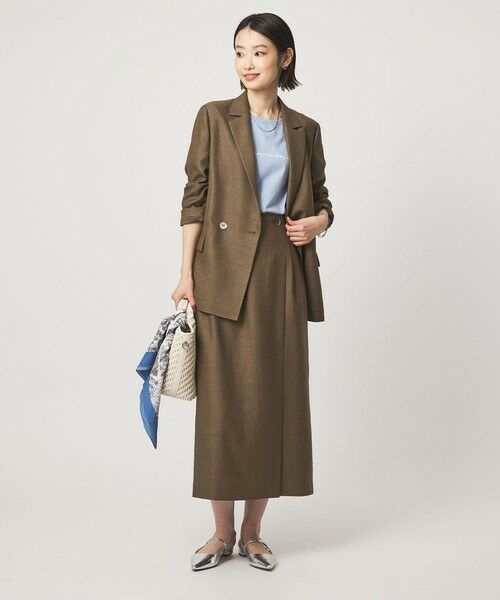 green label relaxing / グリーンレーベル リラクシング ロング・マキシ丈スカート | ［size SHORTあり］リネンライク スリット タイト スカート | 詳細17