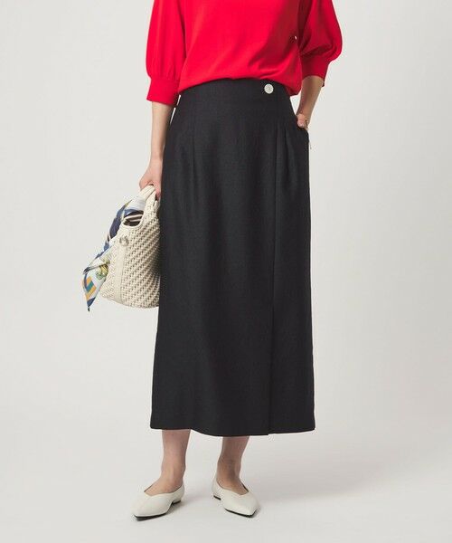 green label relaxing / グリーンレーベル リラクシング ロング・マキシ丈スカート | ［size SHORTあり］リネンライク スリット タイト スカート | 詳細20