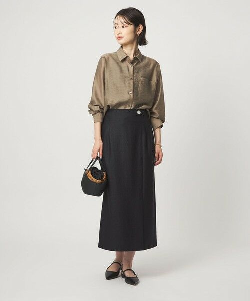 green label relaxing / グリーンレーベル リラクシング ロング・マキシ丈スカート | ［size SHORTあり］リネンライク スリット タイト スカート | 詳細23