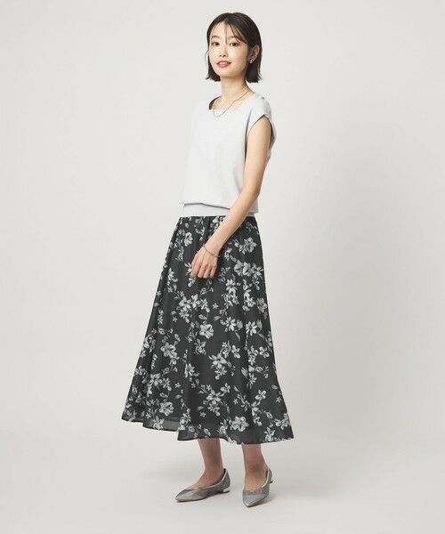 green label relaxing / グリーンレーベル リラクシング ロング・マキシ丈スカート | フラワー プリント スカート | 詳細8