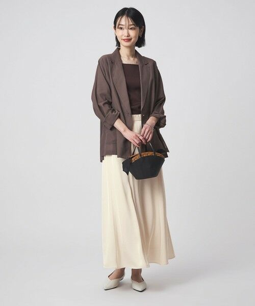 green label relaxing / グリーンレーベル リラクシング ロング・マキシ丈スカート | サテン セミナロー スカート | 詳細4