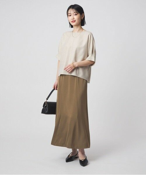 green label relaxing / グリーンレーベル リラクシング ロング・マキシ丈スカート | サテン セミナロー スカート | 詳細8