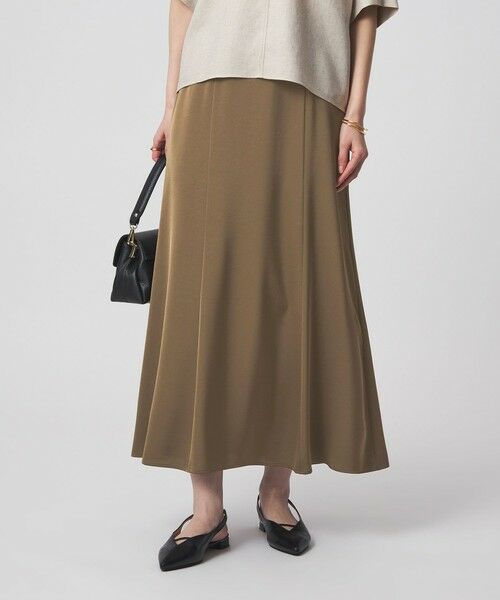 green label relaxing / グリーンレーベル リラクシング ロング・マキシ丈スカート | サテン セミナロー スカート（MD.BROWN）