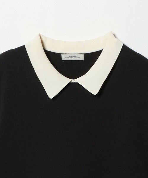 green label relaxing / グリーンレーベル リラクシング ロング・マキシ丈ワンピース | ハイショク エリツキ ショートスリーブ ニット ワンピース | 詳細12