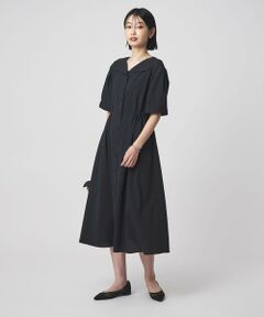 green label relaxing / グリーンレーベル リラクシング ロング・マキシ丈ワンピース | Vカラー フレア ボタン ワンピース