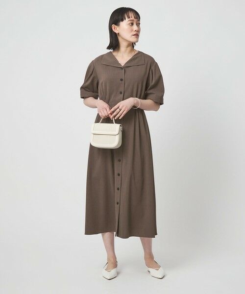 green label relaxing / グリーンレーベル リラクシング ロング・マキシ丈ワンピース | Vカラー フレア ボタン ワンピース | 詳細2