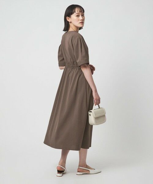 green label relaxing / グリーンレーベル リラクシング ロング・マキシ丈ワンピース | Vカラー フレア ボタン ワンピース | 詳細4