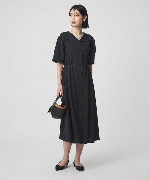 green label relaxing / グリーンレーベル リラクシング ロング・マキシ丈ワンピース | Vカラー フレア ボタン ワンピース | 詳細6