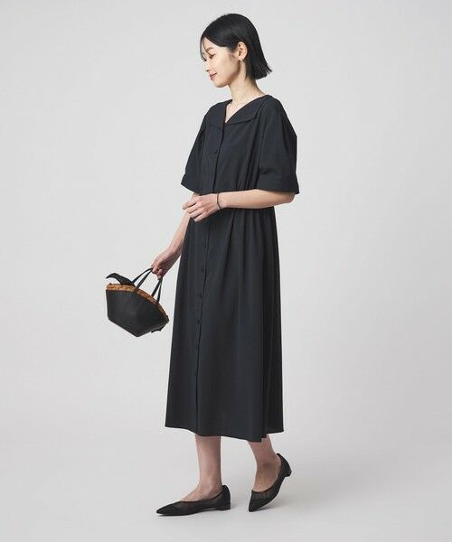 green label relaxing / グリーンレーベル リラクシング ロング・マキシ丈ワンピース | Vカラー フレア ボタン ワンピース | 詳細8