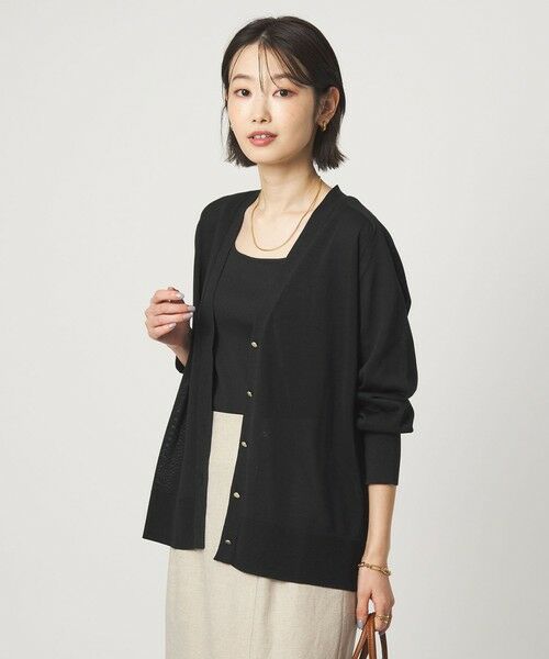 green label relaxing / グリーンレーベル リラクシング カーディガン・ボレロ | シャーリー Vネック ニット カーディガン ウォッシャブル | 詳細1