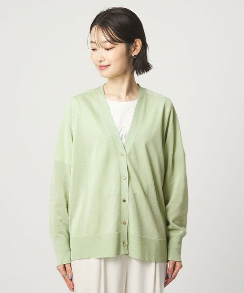 green label relaxing / グリーンレーベル リラクシング カーディガン・ボレロ | シャーリー Vネック ニット カーディガン ウォッシャブル | 詳細16