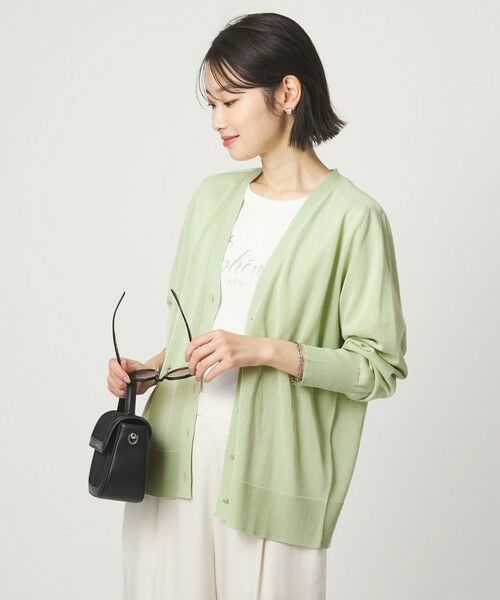 green label relaxing / グリーンレーベル リラクシング カーディガン・ボレロ | シャーリー Vネック ニット カーディガン ウォッシャブル | 詳細13