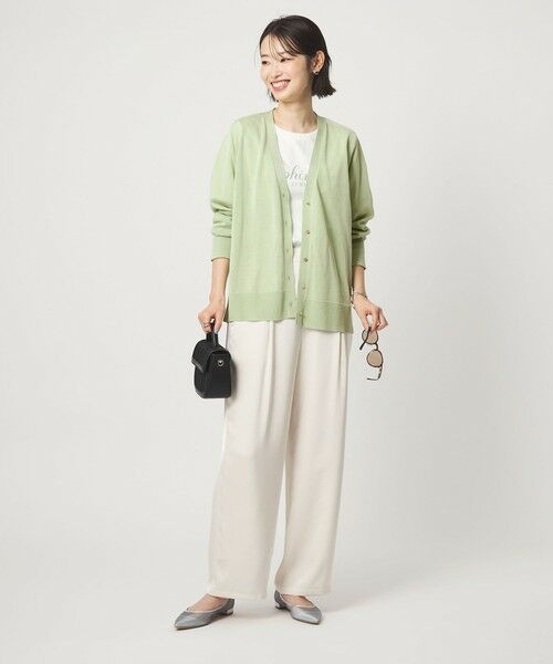 green label relaxing / グリーンレーベル リラクシング カーディガン・ボレロ | シャーリー Vネック ニット カーディガン ウォッシャブル | 詳細14