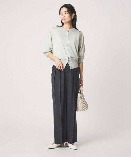 green label relaxing / グリーンレーベル リラクシング カーディガン・ボレロ | ラメ フォルム ハーフスリーブ ニット カーディガン ウォッシャブル | 詳細5