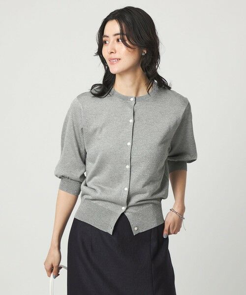 green label relaxing / グリーンレーベル リラクシング カーディガン・ボレロ | ラメ フォルム ハーフスリーブ ニット カーディガン ウォッシャブル | 詳細10