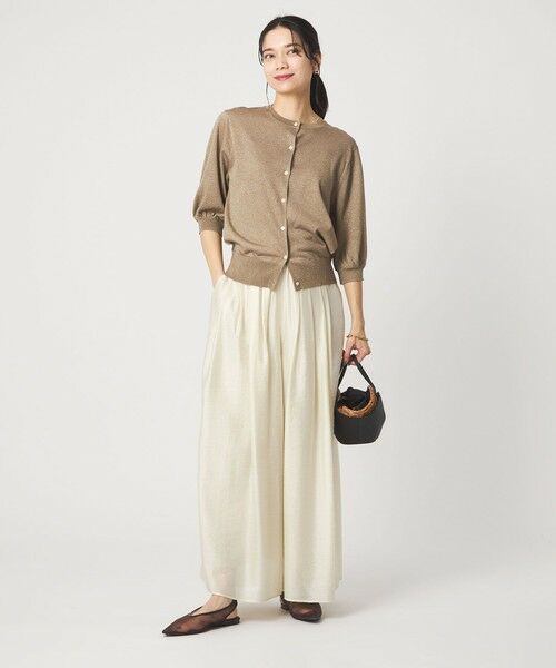 green label relaxing / グリーンレーベル リラクシング カーディガン・ボレロ | ラメ フォルム ハーフスリーブ ニット カーディガン ウォッシャブル | 詳細23