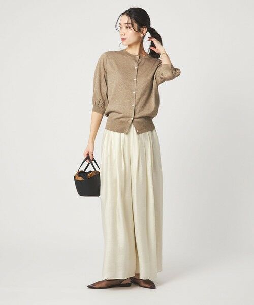 green label relaxing / グリーンレーベル リラクシング カーディガン・ボレロ | ラメ フォルム ハーフスリーブ ニット カーディガン ウォッシャブル | 詳細24