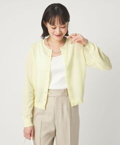 green label relaxing / グリーンレーベル リラクシング カーディガン・ボレロ | ハニカム クロップド ニット カーディガン