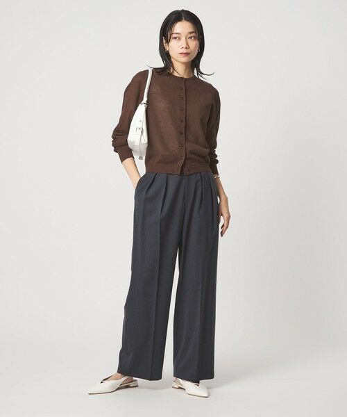 green label relaxing / グリーンレーベル リラクシング カーディガン・ボレロ | ハニカム クロップド ニット カーディガン | 詳細8