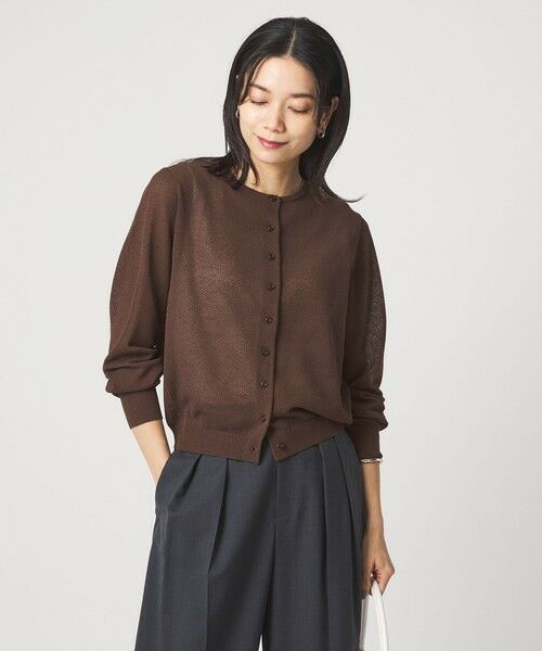 green label relaxing / グリーンレーベル リラクシング カーディガン・ボレロ | ハニカム クロップド ニット カーディガン | 詳細5