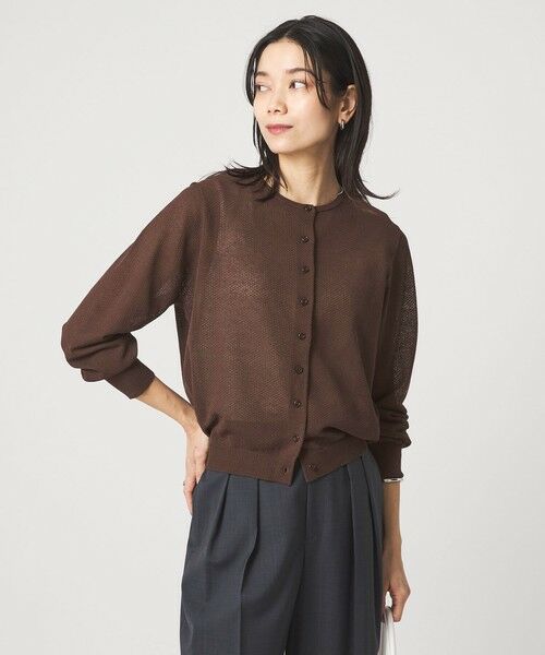 green label relaxing / グリーンレーベル リラクシング カーディガン・ボレロ | ハニカム クロップド ニット カーディガン | 詳細6