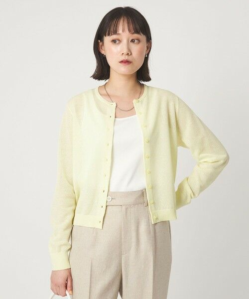 green label relaxing / グリーンレーベル リラクシング カーディガン・ボレロ | ハニカム クロップド ニット カーディガン | 詳細10