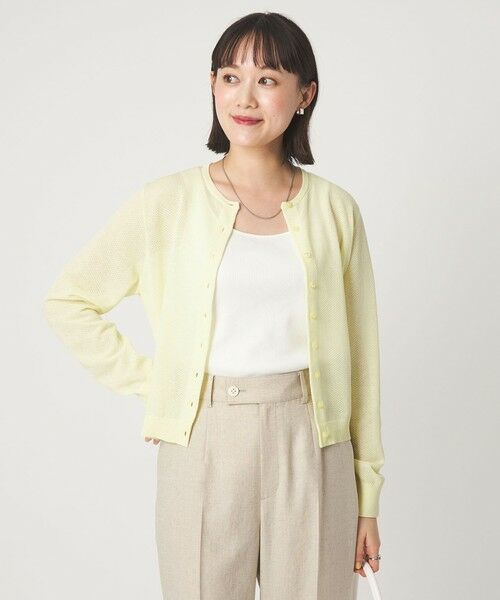 green label relaxing / グリーンレーベル リラクシング カーディガン・ボレロ | ハニカム クロップド ニット カーディガン | 詳細11