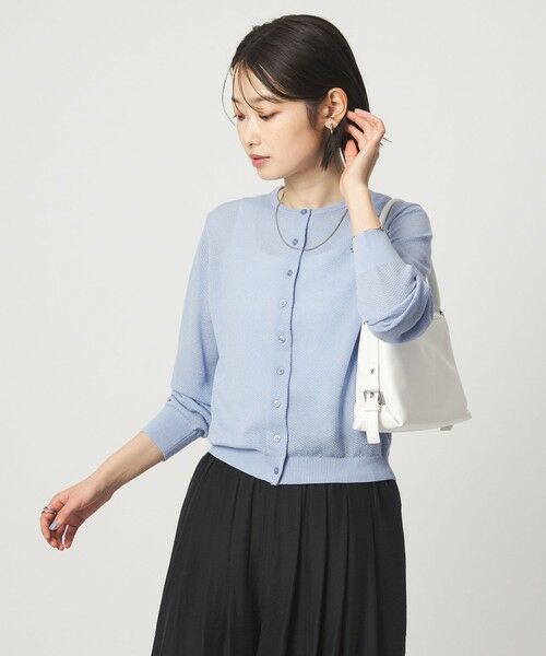 green label relaxing / グリーンレーベル リラクシング カーディガン・ボレロ | ハニカム クロップド ニット カーディガン | 詳細16