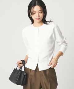 green label relaxing / グリーンレーベル リラクシング カーディガン・ボレロ | HIYOKE クルーネック ニット カーディガン マシンウォッシャブル 接触冷感 UVカット 遮熱