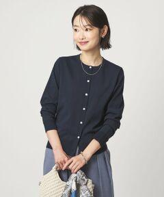 green label relaxing / グリーンレーベル リラクシング カーディガン・ボレロ | HIYOKE クルーネック ニット カーディガン マシンウォッシャブル 接触冷感 UVカット 遮熱