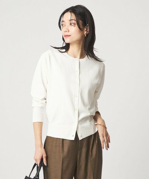 green label relaxing / グリーンレーベル リラクシング カーディガン・ボレロ | HIYOKE クルーネック ニット カーディガン マシンウォッシャブル 接触冷感 UVカット 遮熱 | 詳細2