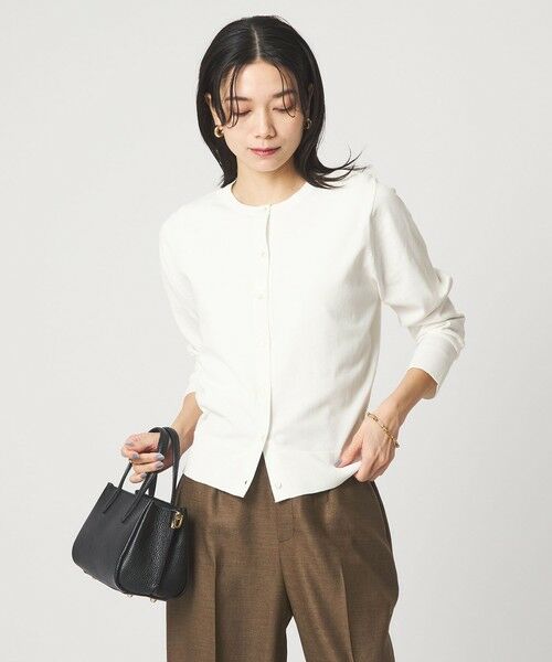 green label relaxing / グリーンレーベル リラクシング カーディガン・ボレロ | HIYOKE クルーネック ニット カーディガン マシンウォッシャブル 接触冷感 UVカット 遮熱 | 詳細1