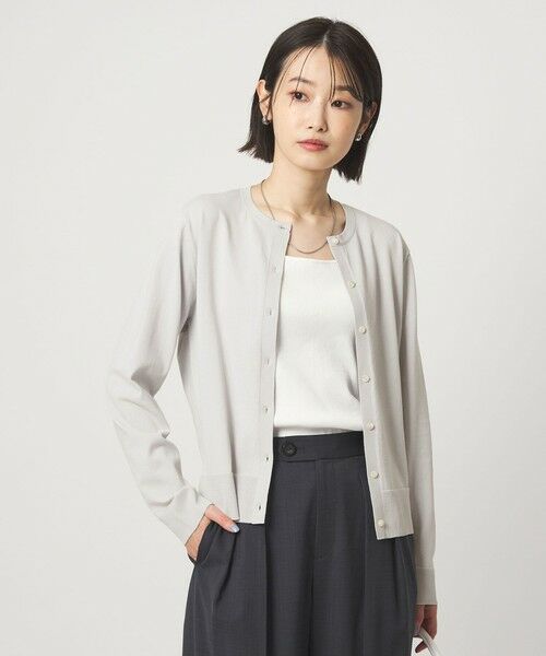 green label relaxing / グリーンレーベル リラクシング カーディガン・ボレロ | HIYOKE クルーネック ニット カーディガン マシンウォッシャブル 接触冷感 UVカット 遮熱 | 詳細7