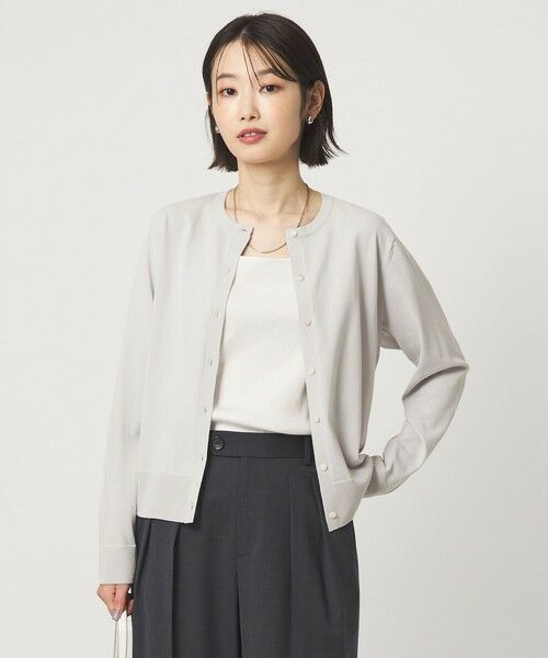 green label relaxing / グリーンレーベル リラクシング カーディガン・ボレロ | HIYOKE クルーネック ニット カーディガン マシンウォッシャブル 接触冷感 UVカット 遮熱 | 詳細5