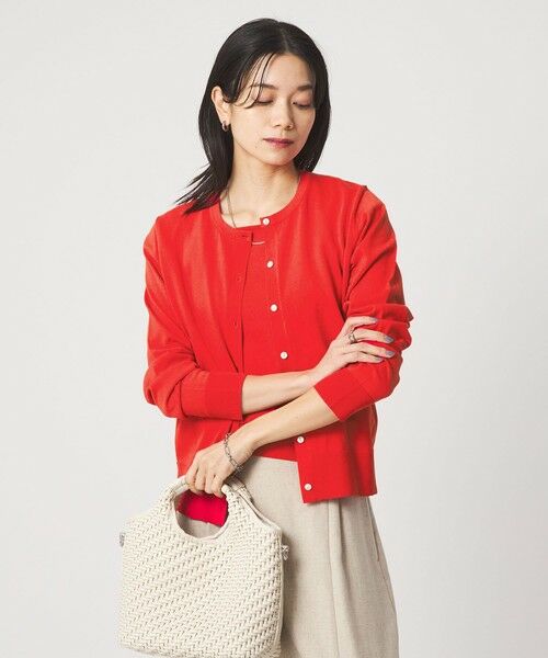 green label relaxing / グリーンレーベル リラクシング カーディガン・ボレロ | HIYOKE クルーネック ニット カーディガン マシンウォッシャブル 接触冷感 UVカット 遮熱 | 詳細23