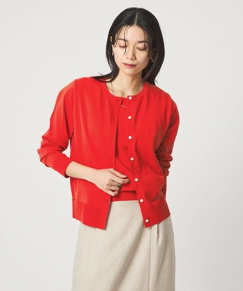 green label relaxing / グリーンレーベル リラクシング カーディガン・ボレロ | HIYOKE クルーネック ニット カーディガン マシンウォッシャブル 接触冷感 UVカット 遮熱 | 詳細22